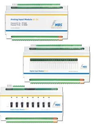 K.14 Kommunikationsenheter I/O Moduler SASMBS-moduler - Kommunikationsmoduler, för BACnet MS/TP bus till modulo5 systemet Användningsområde SASMBS moduler är en serie I/O moduler som ger en lösning