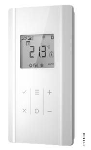 H.6 Regulatorer: Golvvärme LRA4***: Elektronisk rumsenhet med radioöverföring (868 MHz) Användningsområden För enkelrumsreglering i bostäder och kommersiella fastigheter, med trådlöst, dubbelriktad