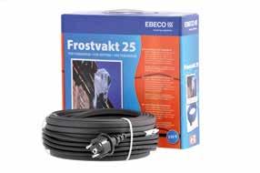 FROSTSKYDD FROSTVAKT 25 Självreglerande frostskyddskabel för is- och snösmältning i stuprör och hängrännor. Levereras med färdigmonterad jordad stickpropp.