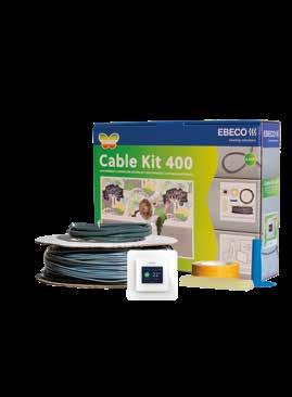 GOLVVÄRME Cable Kit-guide Cable Kit 400 Cable Kit 200 Termostat EB-Therm 400 EB-Therm 205 Innehåll Värmekabel Ja Ja Spiralslang Ja Ja Trumhållare Ja Ja Underlag och