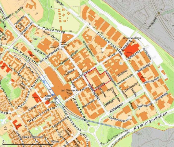 2 Allmänt Planarbetet syftar till att möjliggöra utveckling och utbyggnad av kontors- och industrifastigheten Hekla 1 i Kista med innehållande hotell och kontor samt publika verksamheter i entréplan.