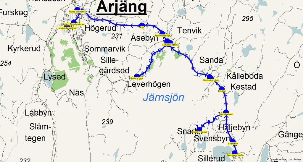 2016-08-11 12:21:27 Karta för Tur 6565 M - F Fordon 6561 Skolbuss 12 Nordmarkens skola 6565 12.40 13.