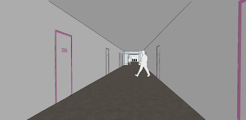 Figur 25 Exempel på hur korridorerna kan se ut när salarnas