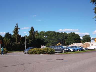 Parkeringen på planområdet.