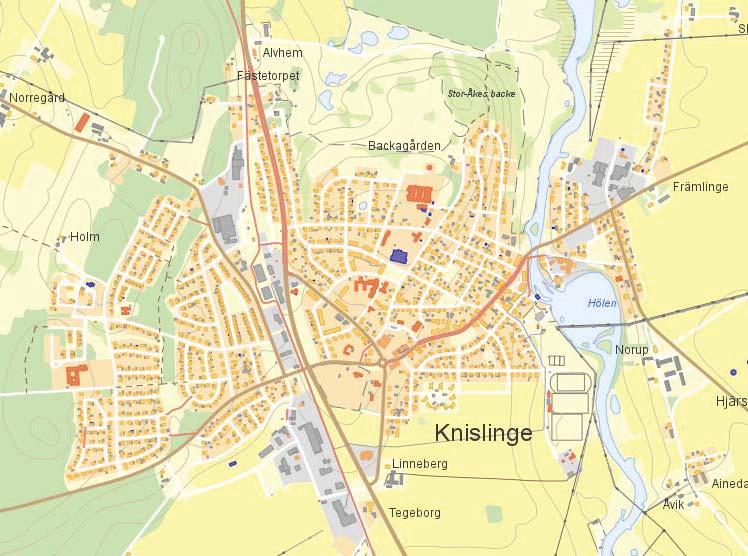 INLEDNING SYFTE OCH HUVUDDRAG Nytt attraktivt boende, med närhet till handel, service och kollektivtrafikförbindelser är en viktig del i utvecklingen av Knislinge.