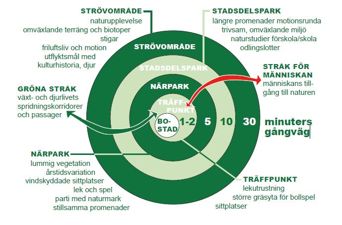 Gröna och blå strukturer grönska och vatten skapar förutsättningar för en god livsmiljö genom att erbjuda rekreationsmöjligheter, mö tesplatser, ekosystemtjänster och biologisk mångfald.