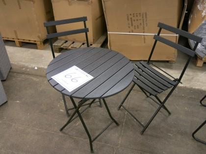 Caféset i svartlackerat stål o svart UHF 1902-066