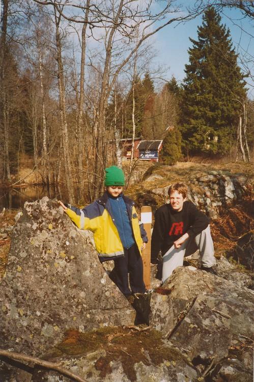 Skylt vid Trombäljens kvarn som fanns här