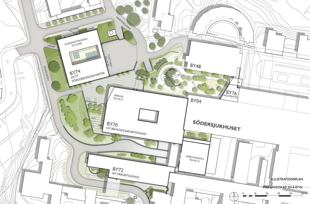 Illustrationsplan 4 PLANERINGSFÖRUTSÄTTNINGAR 11.1 Detaljplan Byggrätten på området regleras av Stockholm stad genom detaljplan.