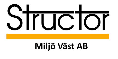 2017-01-20 Uppdrag: 1116-278 Structor Miljö Väst AB Org nr