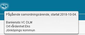 Nyheter i Link Patientlisten visar en symbol för ett pågående samordningsärende.