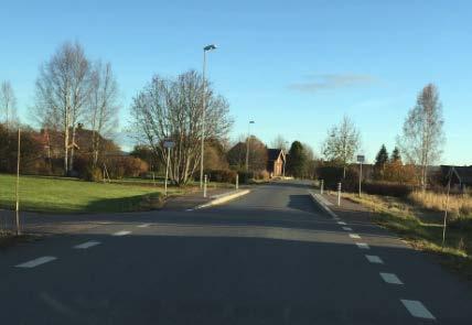 utformning med cykelfältslinje eller annan vägmarkering som ej finns i