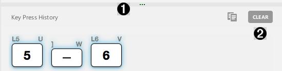 Visa eller dölja tangenttryckningshistoriken Klicka på för att visa eller dölja tangenttryckningshistoriken.