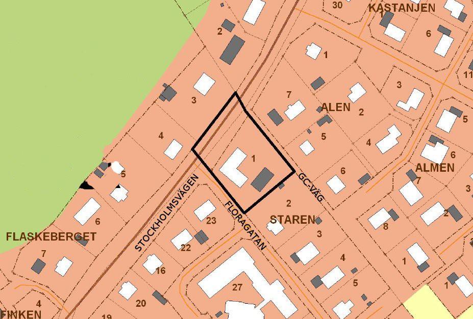 4(15) SYFTE Planens syfte och huvuddrag är att: Säkerställa kvartersmark för bostadsändamål och kontorsändamål Säkerställa parkeringsbehov för boende och anställda Utnyttja tillgängliga luckor i