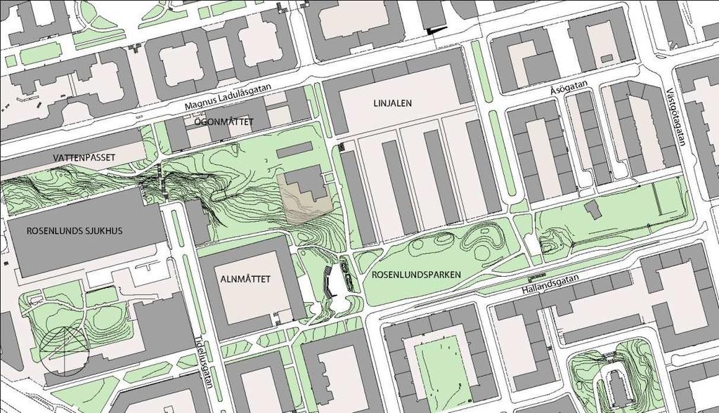 SID 10 (18) Översikt över planområdet i befintlig situation.
