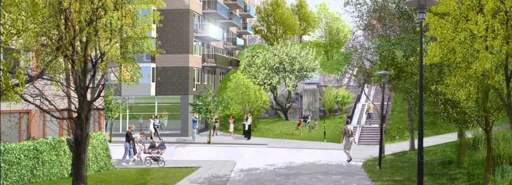 till lokaler för centrumändamål. De platser som föreslås utredas är hörnlägen i korsningen Magnus Ladulåsgatan/Swedenborgsgatan och delar av kv Linjalens västfasad mot parken.
