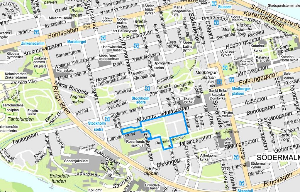 SID 2 (18) UTLÅTANDE Geografiskt läge och ägoförhållanden Rosenlundsparken, tillika planområdet, är belägen centralt på Södermalm mellan Magnus Ladulåsgatan i norr och Hallandsgatan i söder.