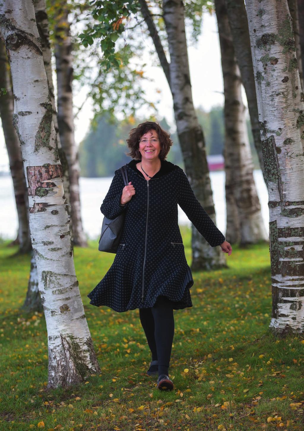 cancerprofilen Beatrice Melin vandrar gärna utmed Umeälvens