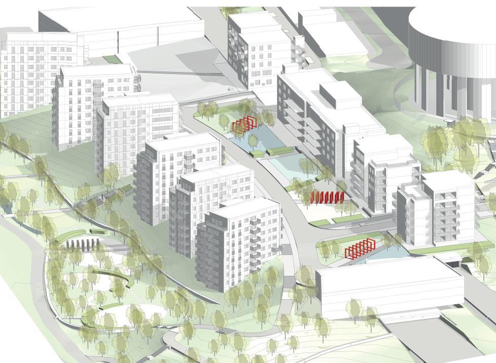 Förskola bostädr och vårdhem planeras ovanpå Hjulstavägens överdäckning.