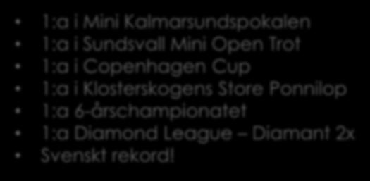 1:a i Mini Kalmarsundspokalen 1:a i Sundsvall Mini Open