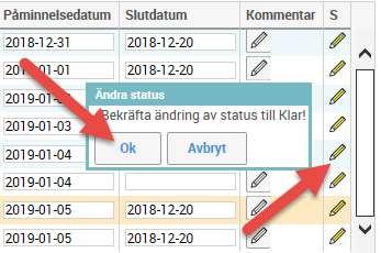 Forts PM30 Om påminnelsedatum fylls i, kommer påminnelse på mail tills man bockar bort påminnelsen.