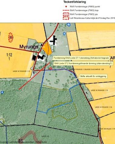 7 Bakgrund Arendus har på uppdrag av Länsstyrelsen Gotlands län utfört en arkeologisk förundersökning i form av kartanalys och fältinventering på fastigheten Myrungs 1:30, Linde socken, Gotland,