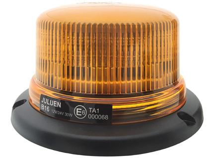 LED Varningsljus roterande Roterande varningsljus med stångmontage, 3-bult DIN-montering eller magnetfäste. 8 st dioder à 3 W. 14 olika blixtmönster. Ø 142 mm. Spänning 12-24 V. IPX6. ECE-R65.