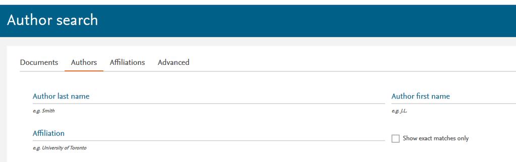 Bilaga 1, Att hitta h-index i Scopus Öppna databasen Scopus med hjälp av länken http://www.scopus.