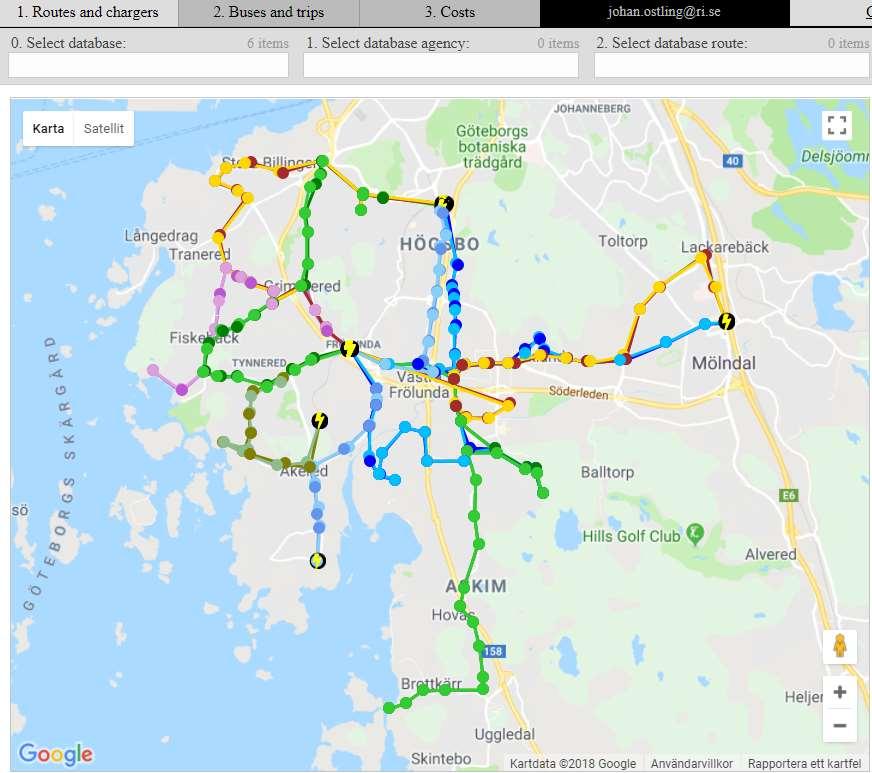 5 (9) Bild 1 Exempel på områdestrafik i Västra Göteborg visualiserat i EAEB-verktyget.