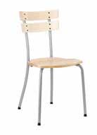 CLASSIC 151 stol Stapelbar stol med sits och ryggbrickor av massiv björk. Stålstativ. Standardgolvskydd av plast. Gummigolvskydd eller filtgolvskydd finns som tillval.