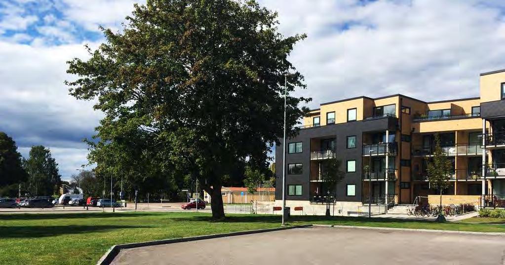 cirka åtta våningar och delvis flerbostadshus byggda i två till fyra