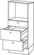 Högskåp höjd 1190 mm exkl. sockel och bänkskiva, djup 565 mm exkl. fronter Art.nr. Lucka/lådfr.