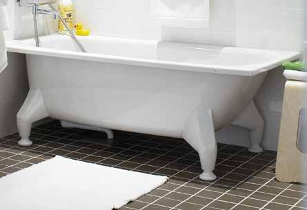 Badkar med halvfront Mått (LxBxH): 1570x695x410/550 mm