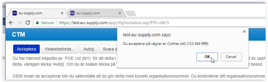 1.4 Notifieringar vid kvalificering för dynamiska inköp Inom dynamiska inköp har vi förbättrat möjligheten att hålla reda på den/de leverantörer som