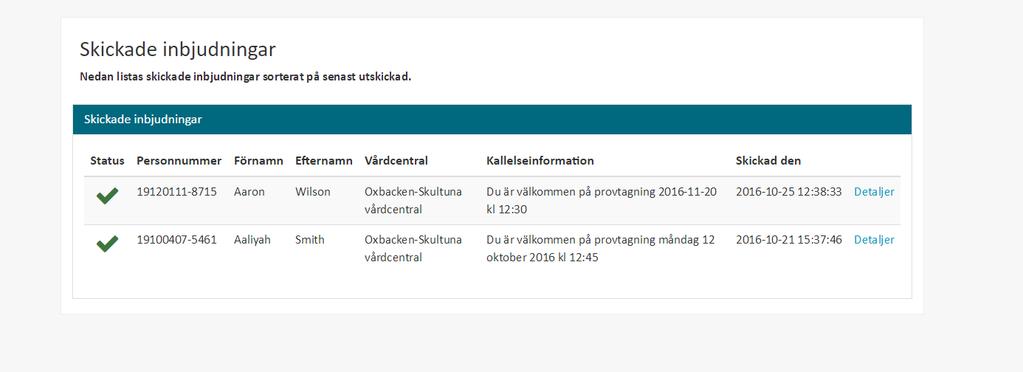 När du klickar på Skicka inbjudningar får du upp en bekräftelse. OBS! När du väl har skickat ut inbjudningarna går det ej att ångra åtgärden.