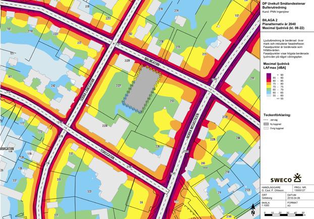 Sammanattning I bullerutredningen har både väg- och järnvägstraik studerats ör planörslaget med ramtida traik ör år 2040.
