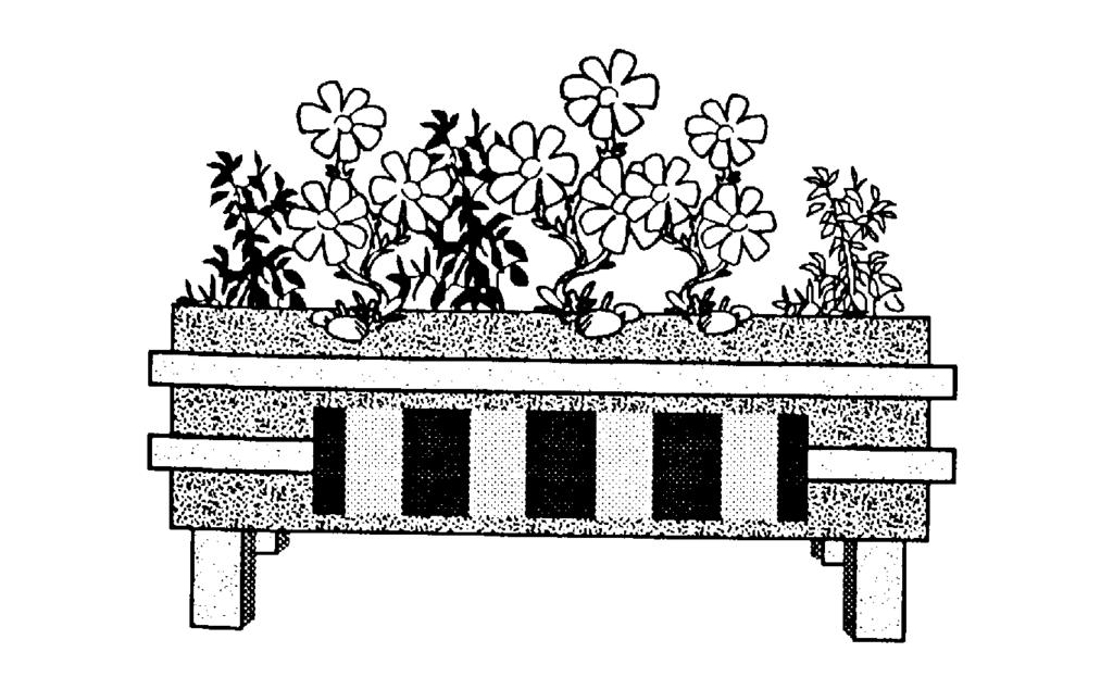 Lådans utformning och placering Material till blomlådan Ben, 4 stycken 75 x 75 mm, längd 500 mm Sarg, 22 x 100 mm, 12 stycken, längd 1 000 mm Täckribba, 22 x 45 mm, 4 stycken, längd cirka 1 045 mm +