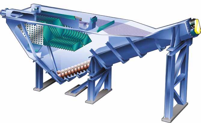Skruvavvattnare Modell - SD Metso skruvavvattnare, Modell SD, har en robust konstruktion som är en vidareutveckling av skruvklasseraren för tillförlitlig drift vid hantering av glödskal