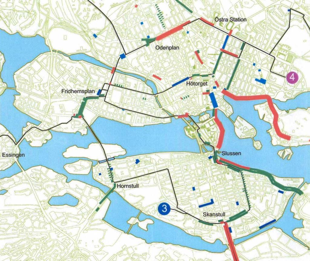 11 (32) Vissa gator i Stockholm har byggts om för att förbättra framkomligheten för busstrafiken.