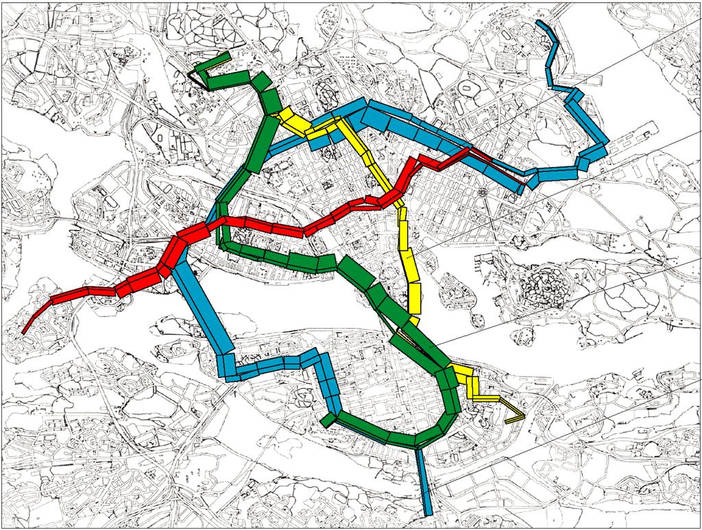 innerstadens busstomlinjer, Referensscenario 2015 Linje 1: 5 000
