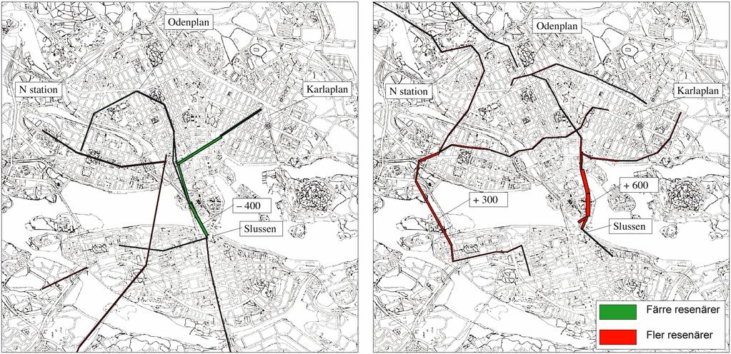 26 (32) ANALYSRESULTAT BÄTTRE FRAMKOMLIGHET De tillkommande framkomlighetsåtgärder som antagits i detta alternativ, innebär mycket små förändringar av resandet.