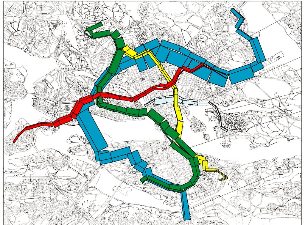 28 (32) Resandevolymer med innerstadens stomlinjer 2015, alternativ Spårvagn Linje 1: 5 000 påstigande Linje 2: 6 900 påstigande Djurgårdslinjen: 2 600 påstigande Linje 3: 8 000 påstigande Linje 4: