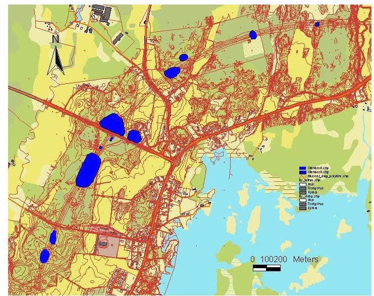 mindre hus med anslutande röjda ytor i två fall. Dessa lämningar, lokal 21b, 22, 24b bör alla betraktas som fornlämning och föreslås bli föremål för förundersökning.
