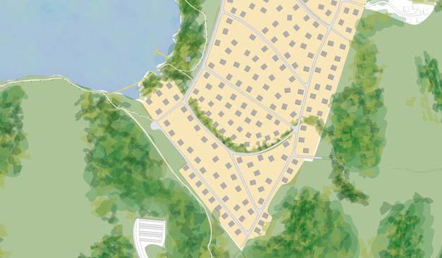 Mellan denna nya väg och Södersätravägen finns en GC-väg, och i norra delen en väg som fortsätter till Norrsätravägen.