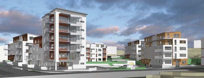 Sidan 18 av 23 Flerbostadshus Norr och nordost om Väsjön möjliggör detaljplanen flerbostadshus. Dessa hus utgör en direkt fortsättning på bebyggelsen väster om Väsjön.