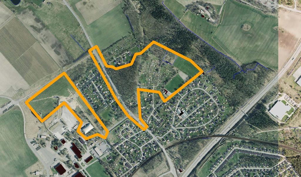Programetsavgränsning Beskrivning av programområdet Planområdets närhet består främst av småskalig villabebyggelse med grönskande och välutvecklade trädgårdar.