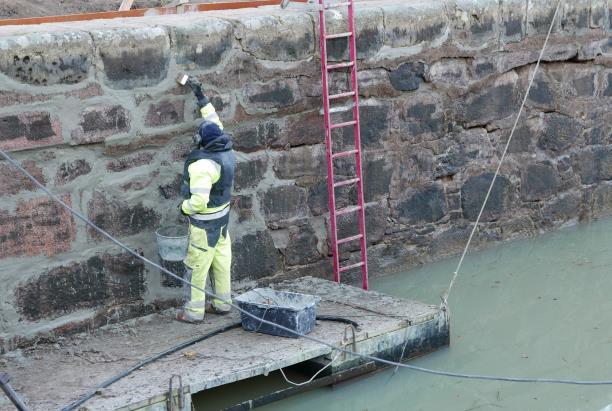 Vinterarbeten längs hela Göta Kanal år 2018/19.