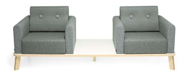 Tassar eller vridbart stativ i krom eller silvergrå Lean In väggbänk Design: Kaja Solgaard Dahl Mått: b 550x d 210 x h 860 (rak)