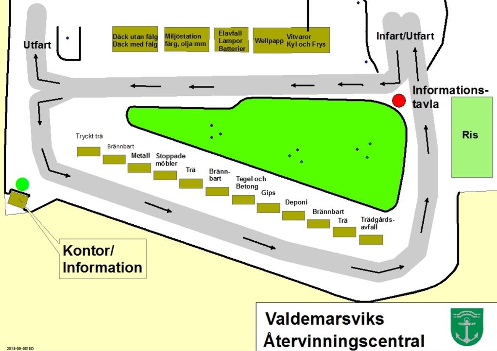 Avfallsplan 2017-2020 maximalt 3 m 3 per besök. Allt från förpackningar till grovavfall (se Figur 4) kan lämnas på återvinningscentralen.