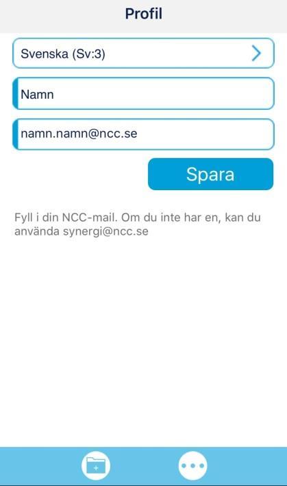 20 d) Väljer språk och fyller in namn och företagsmail (NCC-mail), men om